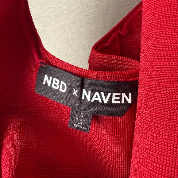 NBD Red Size S party‎ lace up Mini Dress - Picture 4 of 8